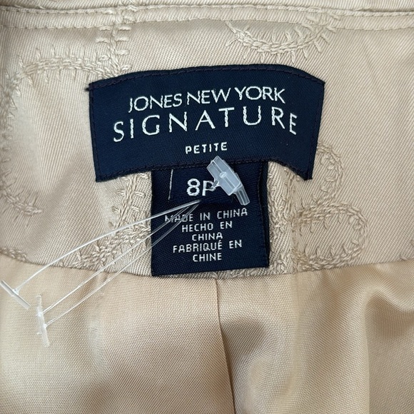 NWOT TAN EMBROIDERED RELAXED FIT JACKET W MANDARIN COLLAR & ABALONE BUTTONS 8P - Picture 12 of 14